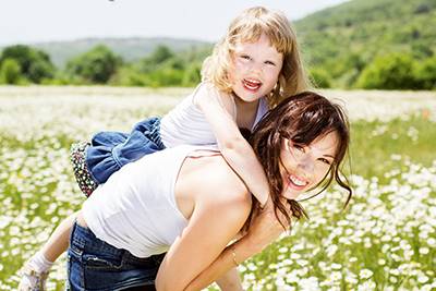 Mother Daughter In Spring